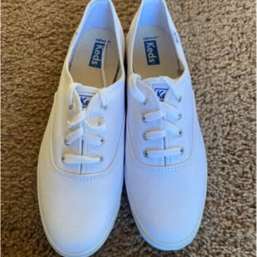 Keds White Canvas Lace-Up Shoes